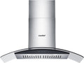 Curved Glass Range Hood 36 in 450 CFM - Quiet Suction for Home