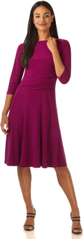 Rekucci Women's Flippy Fit N' Flare Dress with 3/4 Sleeves Dresses