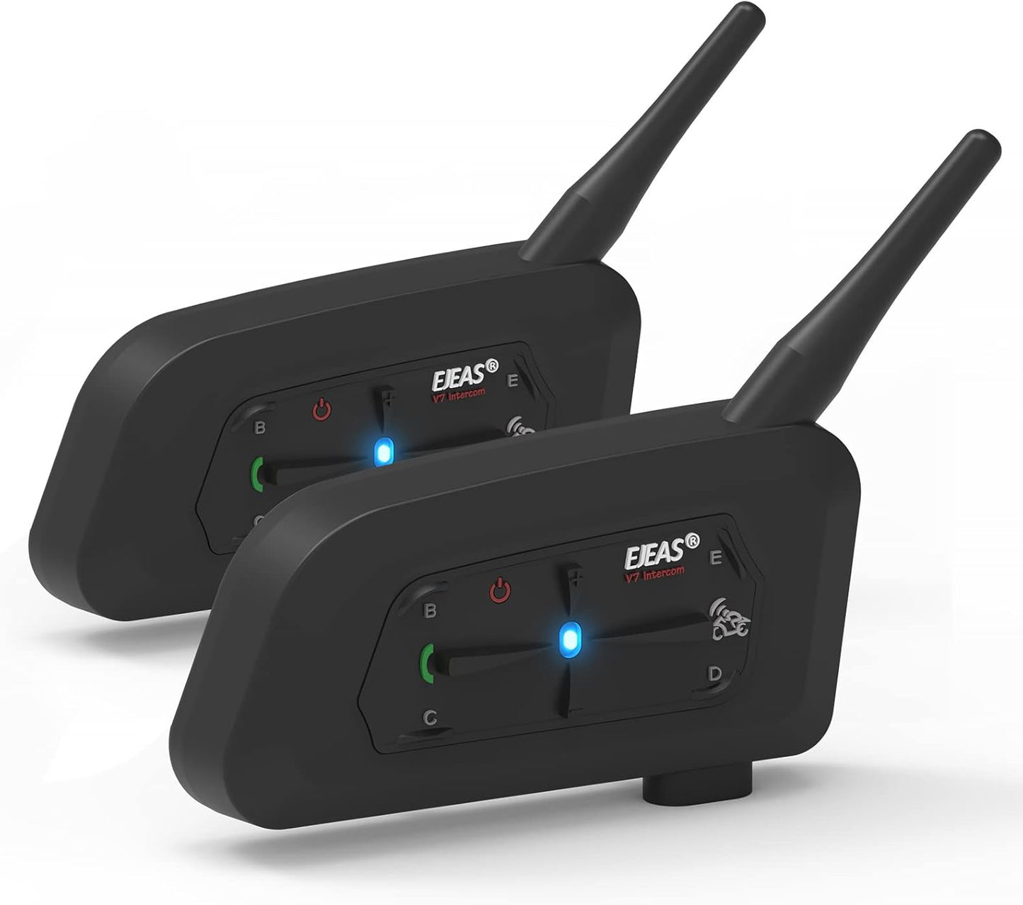 EJEAS V7 Motorcycle Helmet Bluetooth Intercom for 2 Riders