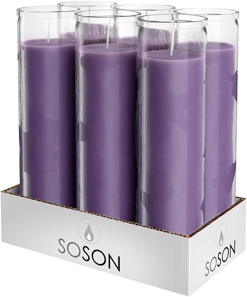 Purple Devotional Candles in Glass Jar - 90 Hours of Serenity
