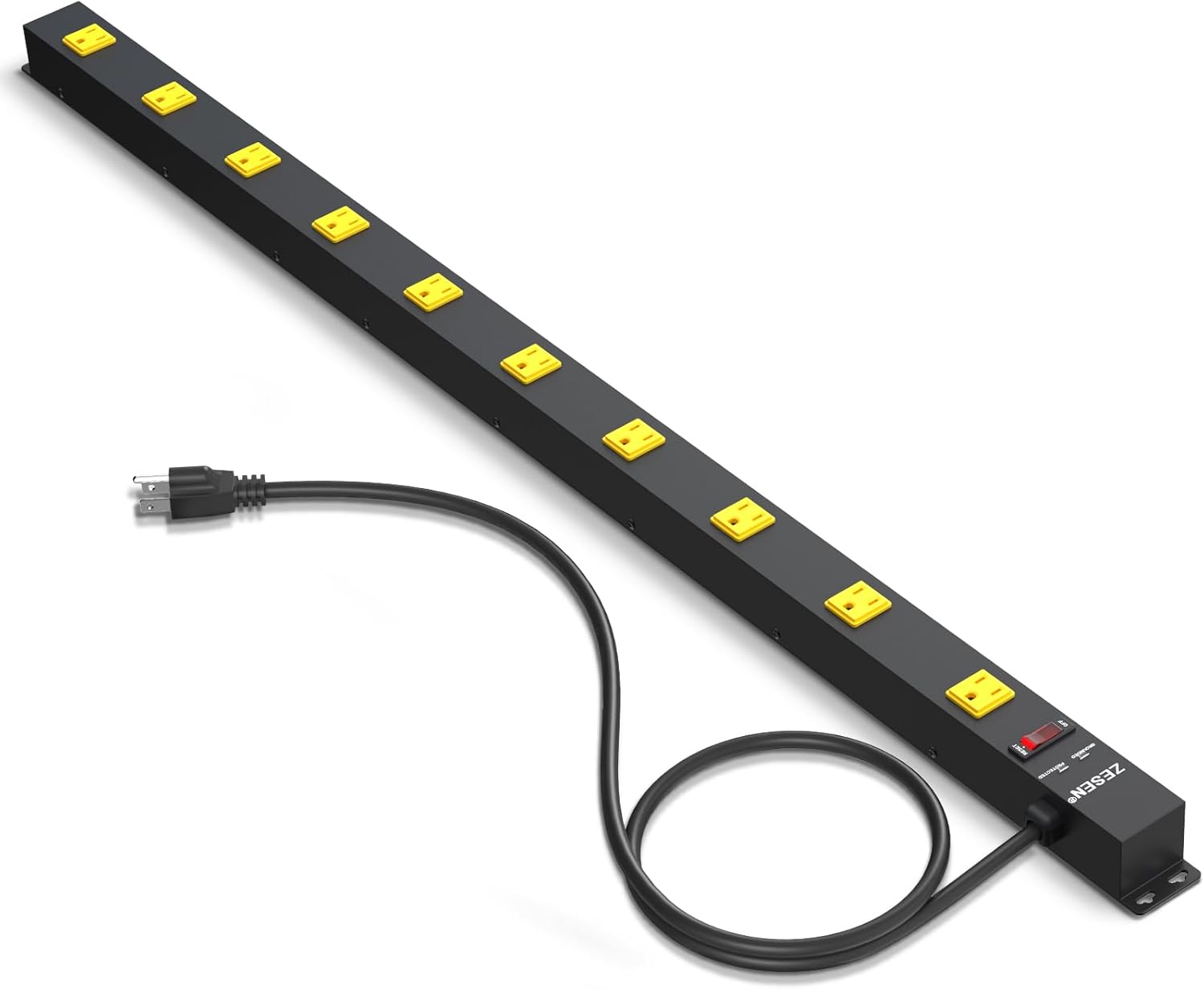10 Outlet Heavy Duty Long Power Strip Surge Protector for Garage