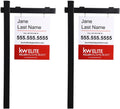 Vinyl PVC Black Real Estate Sign Post 6ft 2-Pack - Durable Realtor