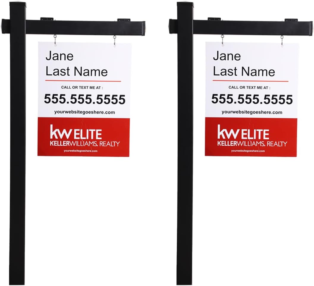 Durable Vinyl PVC Black Real Estate Sign Post for Realtors