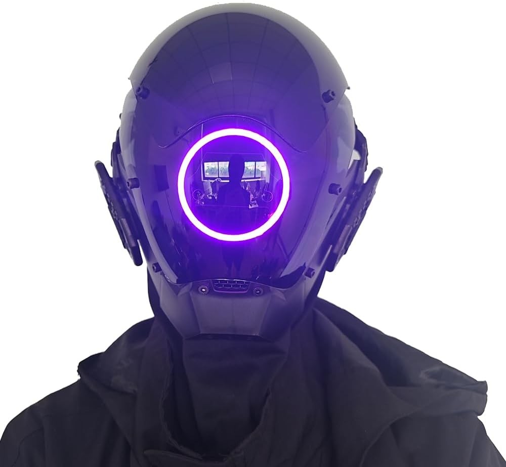 KYEDAY Punk Mask Cosplay for Men and Women with LED Lights