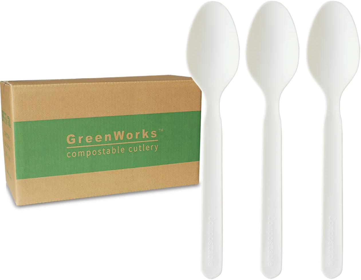 GreenWorks 1000 Heavy-duty Compostable Spoons for Eco-friendly Use