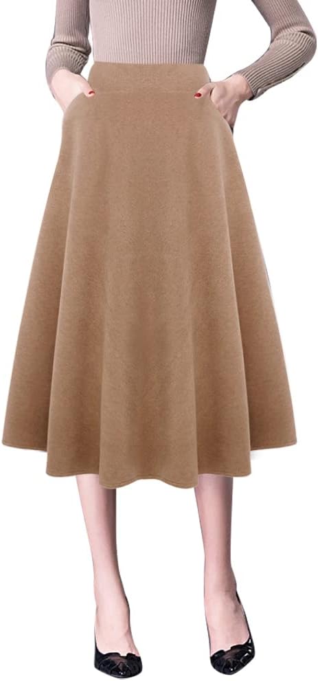 Plaid Skirts for Women High Waist Aline Pleated Midi Style