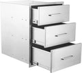 Outdoor Kitchen Drawers 18in W x 23in H x 23in D - Triple Stainless
