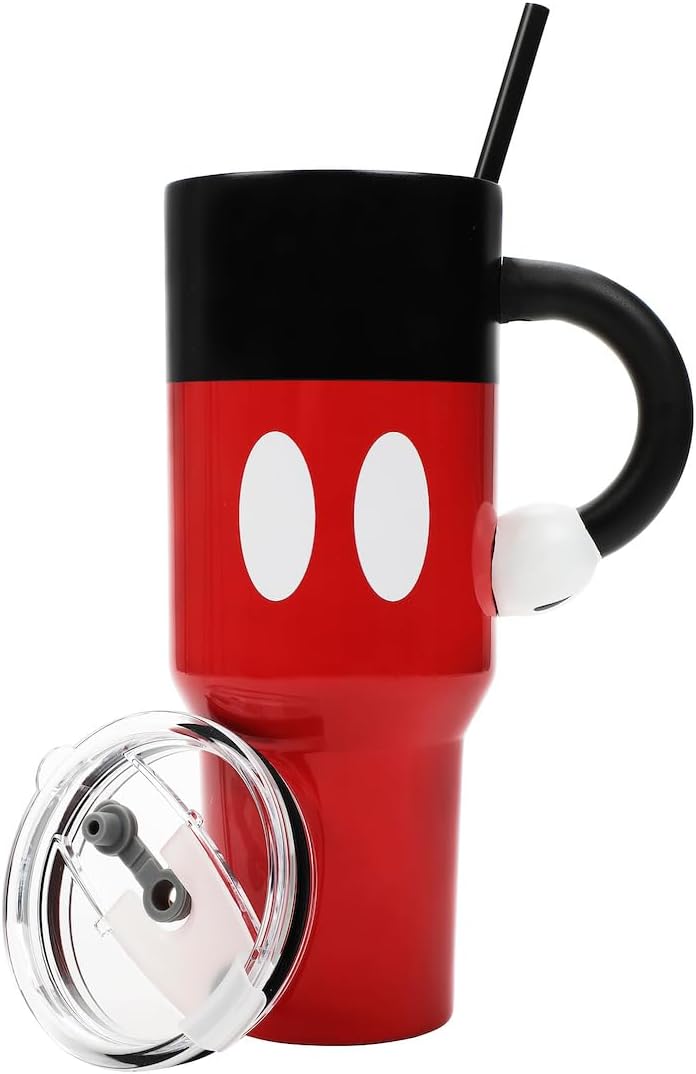 Disney Mickey Mouse 40 Oz Stainless Steel Tumbler with Sculpted Handle