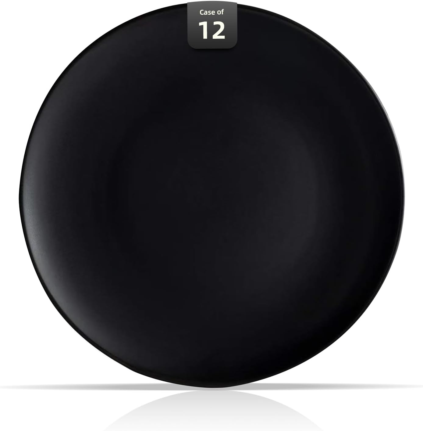 Stoneware Coupe Dinnerware Set, Matte Black Plates 12.25in