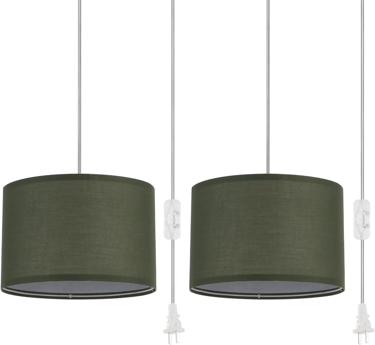 2 Pack Plug in Pendant Light with 15Ft Cord for Home Use