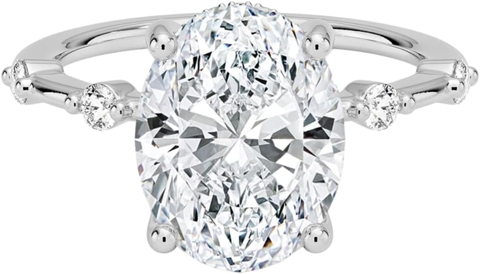 Stunning Moissanite Ring 3 Ct in Gold & Silver for Engagement
