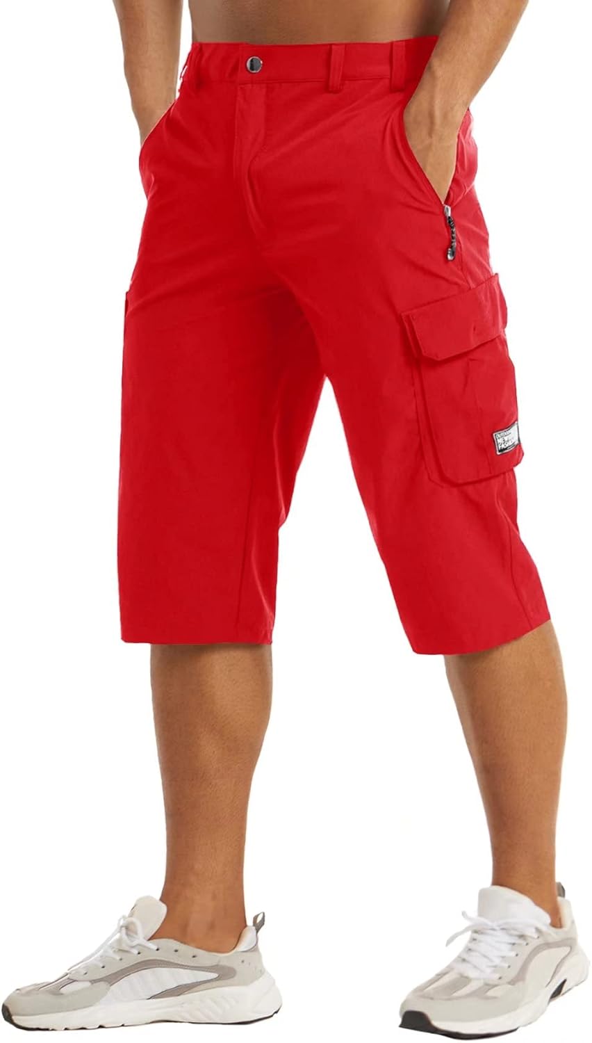 MAGCOMSEN Men's Quick Dry 3/4 Capri Workout Shorts with Pockets