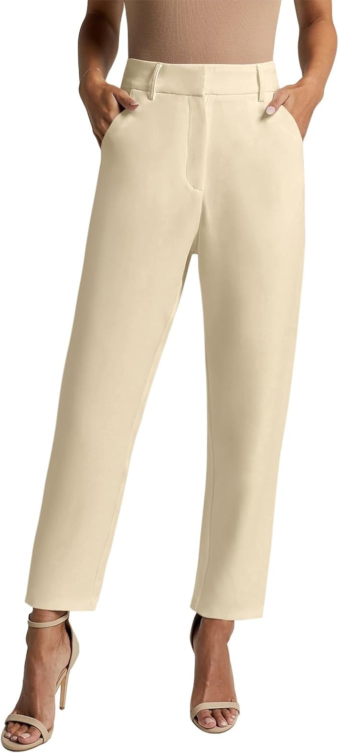 NIMIN Women High Waisted Dress Work Ankle Pants for Office