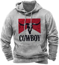Cowboy Hoodie for Men Western Aztec Pullover - Oversized Pocket