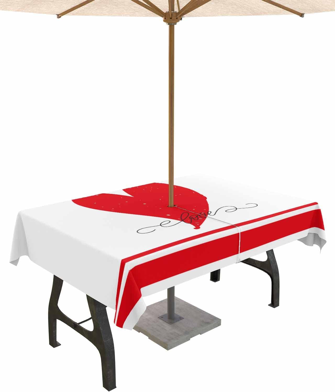 Valentine's Day Waterproof Tablecloth - 60x120in Love Quote Design