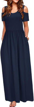 STYLEWORD Women's 2023 Summer Maxi Cold Shoulder Floral Long Dress