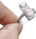 Sterling Silver 925 Ring For Womens Dendritic Opal Bar Ring - January