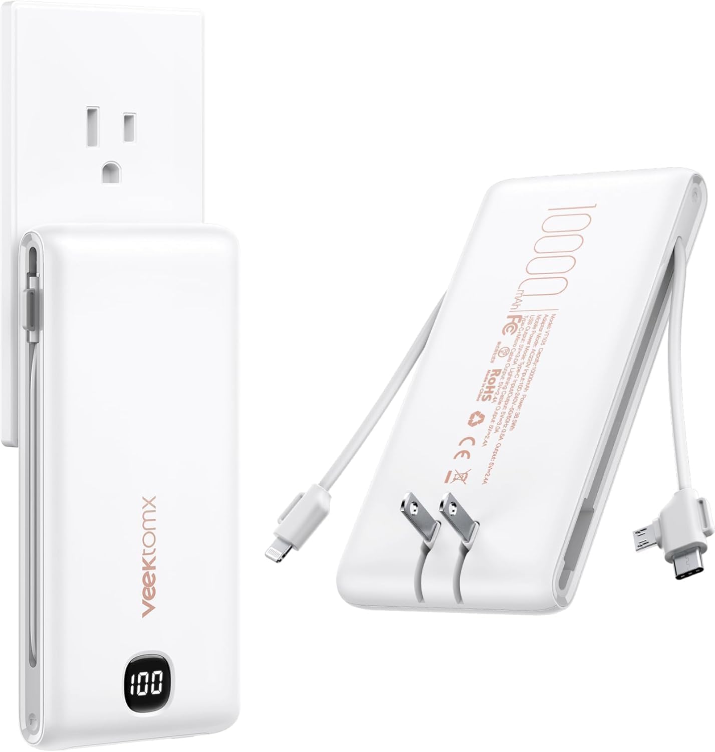 VEEKTOMX 10000mAh Slim Portable Charger