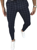 Men's Slim Stretch Plaid Dress Pants - Skinny Tapered Fit