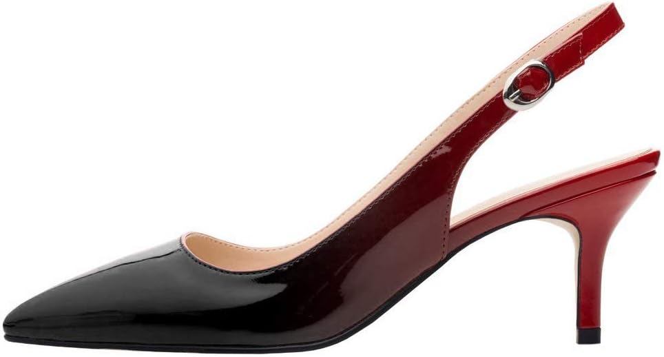 JOY IN LOVE Kitten Heels for Women Slingback Pumps Sandals