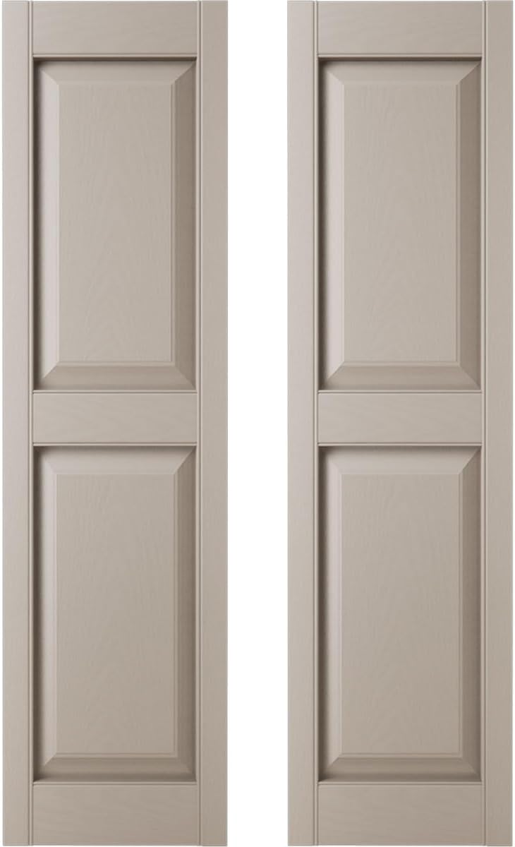 Builders Edge Raised Panel Shutters - 14.75 in. W x 63 in. H
