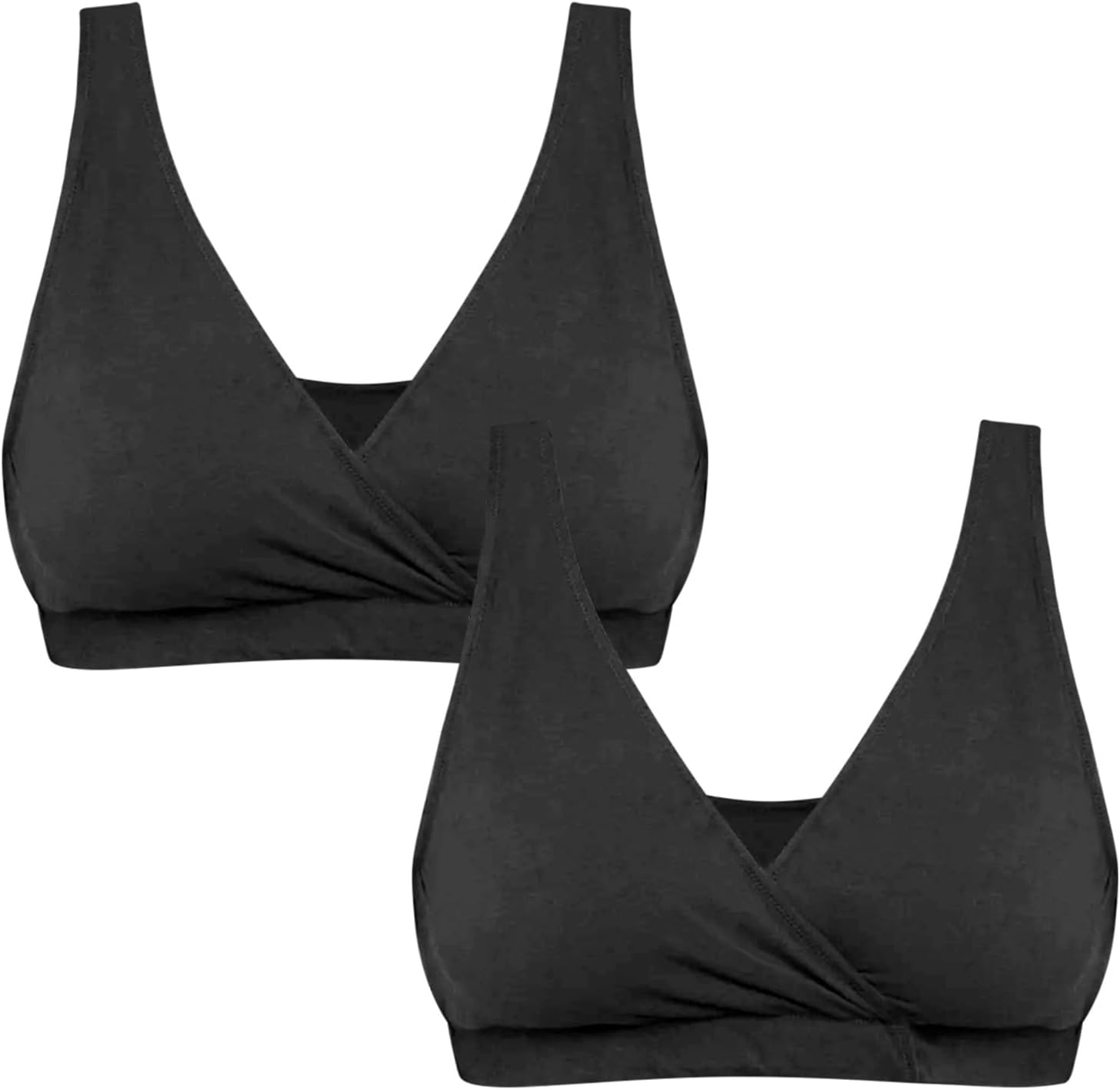 Soft Cotton Spandex Wrap Front Nursing Bra for Moms Comfort