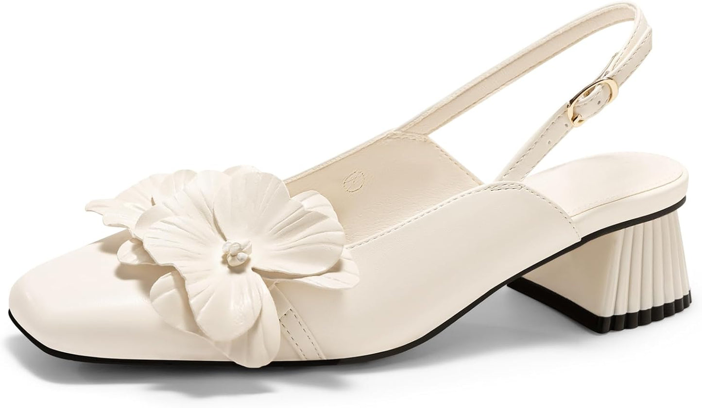 Coutgo Womens Slingback Chunky Heels for Stylish Comfort