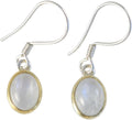 Sterling Silver 925 Moonstone Drop Dangle Earrings - Elegant Gift