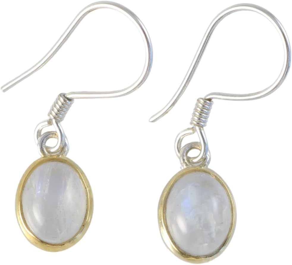Sterling Silver Handmade Drop Dangle Earrings with Moonstone