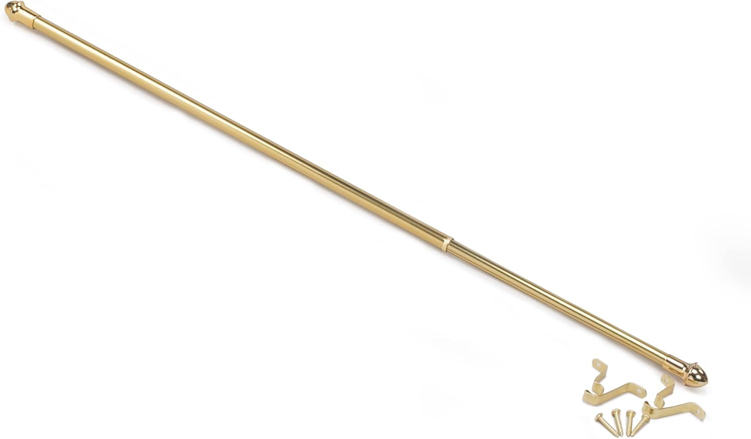 Easy Install Brass Curtain Rod Set - Adjustable Width - Achim Home