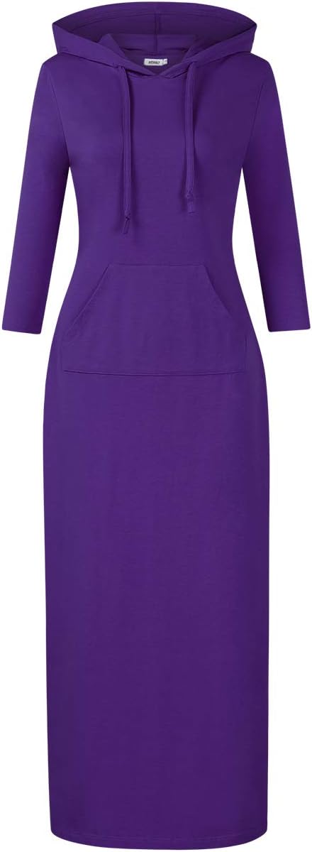 MISSKY Women's Casual Pocket Slim Pullover Maxi Dress Review