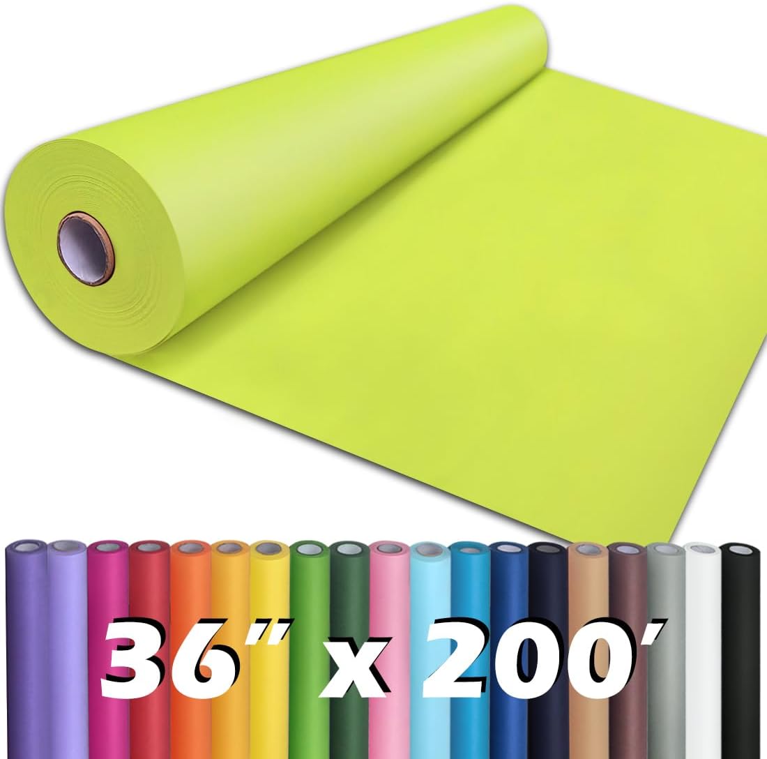 PerkHomy Neon Green Kraft Paper Roll for Crafting and Wrapping