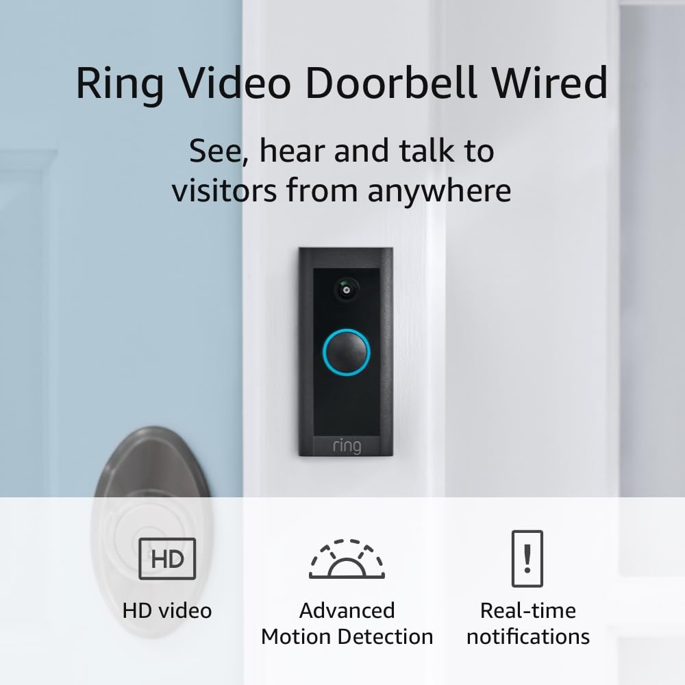Ring Wired Doorbell: Two-Way Talk & HD Camera