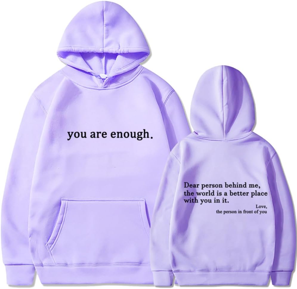 You Are Enough Letter Print Hoodie