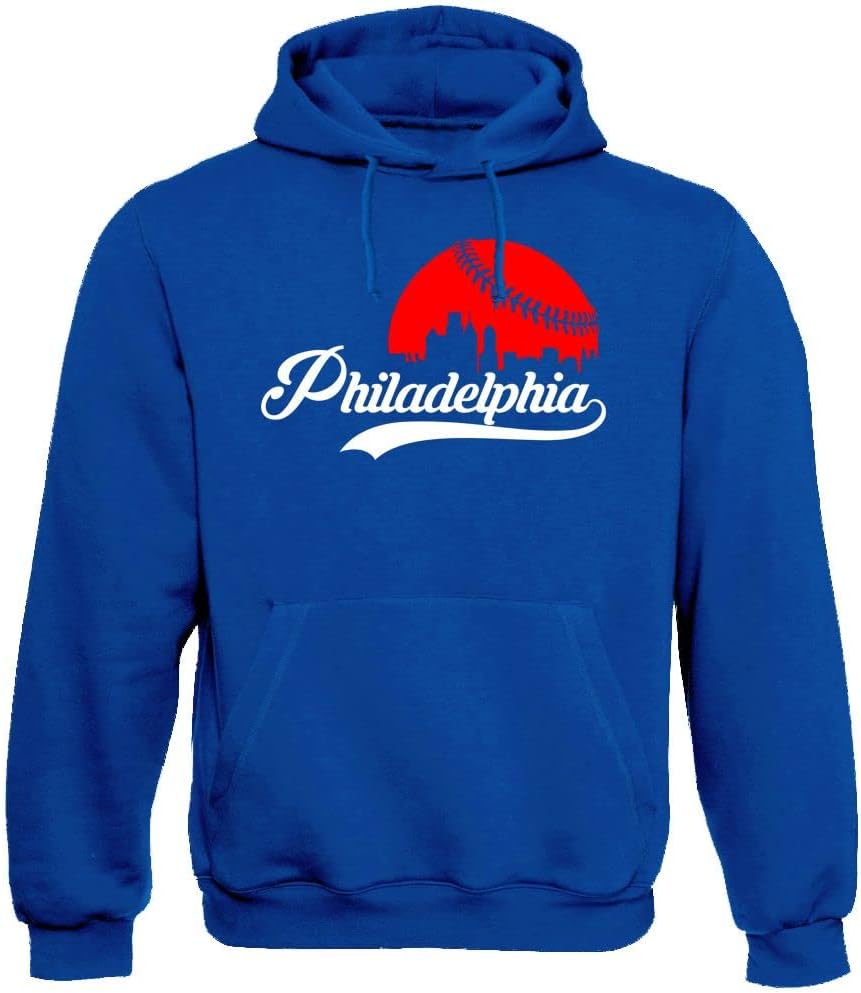 Xtreme Apparrel Cityscape Skyline Men's Hoodie for Baseball Fans