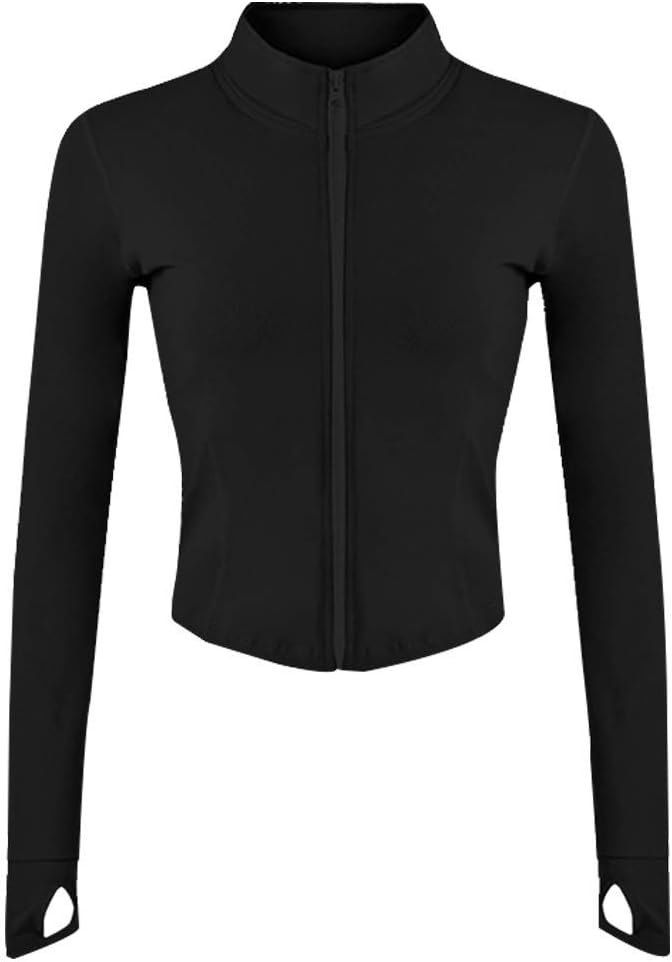 Lightweight Full Zip Running Jacket with Thumb Holes