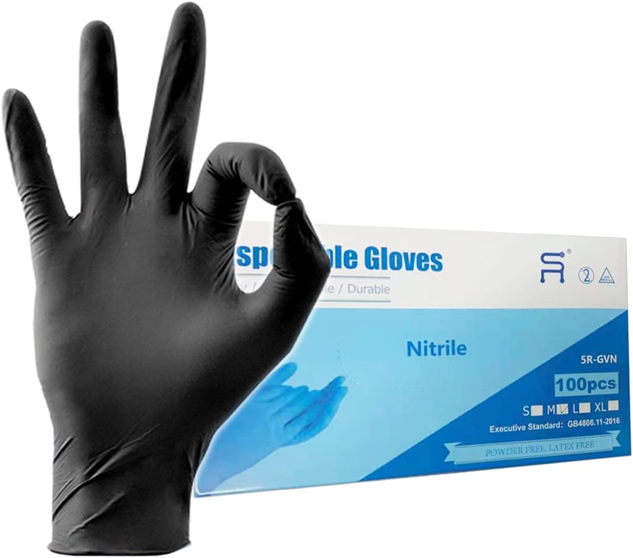 5R Nitrile Gloves - Latex-Free, Powder-Free, Texture for Safe Work