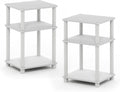 Furinno Just 3-Tier Turn-N-Tube End Table - Compact 3-Tier Nightstand