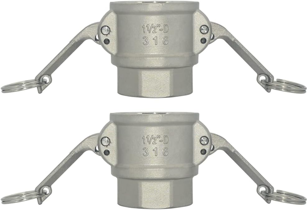 VARMHUS Stainless Steel 316 Type D Trash Pump Adapter for Hoses