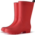 Women Wide Calf Rubber Boots Matte Surface - Waterproof Mid Rain Boots