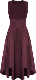 Scarlet Darkness Women Renaissance Underbust Pirate Peasant Dress hem
