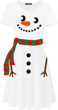 Deerose Christmas Short Sleeve Midi Dress for Women - Comfortable