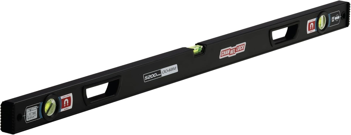 CHANNELLOCK 48-Inch Magnetic Aluminum Box Level for Precision