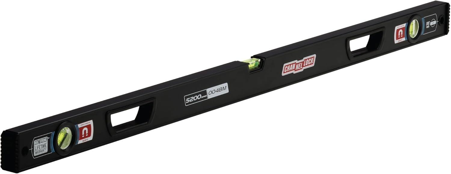 CHANNELLOCK 48-Inch Magnetic Aluminum Box Level for Precision