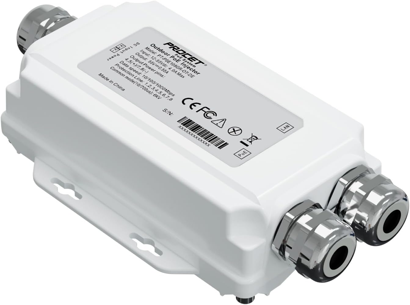 PROCET Gigabit PoE Injector 30W for Outdoor Power Needs