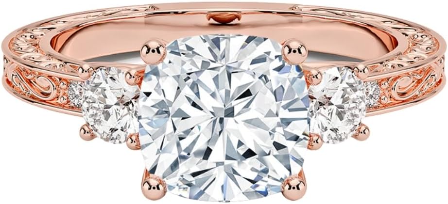 1-3 CT Moissanite Engagement Ring in Solid Gold & Silver
