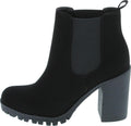 Soda Glove Ankle Boot with Lug Sole and Chunky Heel - Trendy Comfort