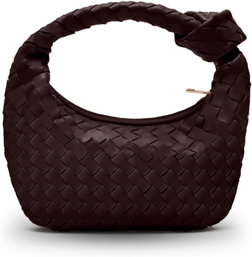 Stylish Woven Hobo Handbag for Women - Vegan Leather Clutch