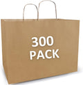 Large Kraft Paper Shopping Bags with Handles 16x6x12 in - Bulk