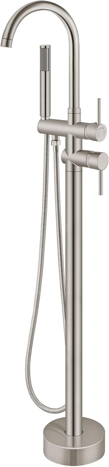 Aolemi Floor Mount Bathtub Faucet with High Flow Shower Mixer